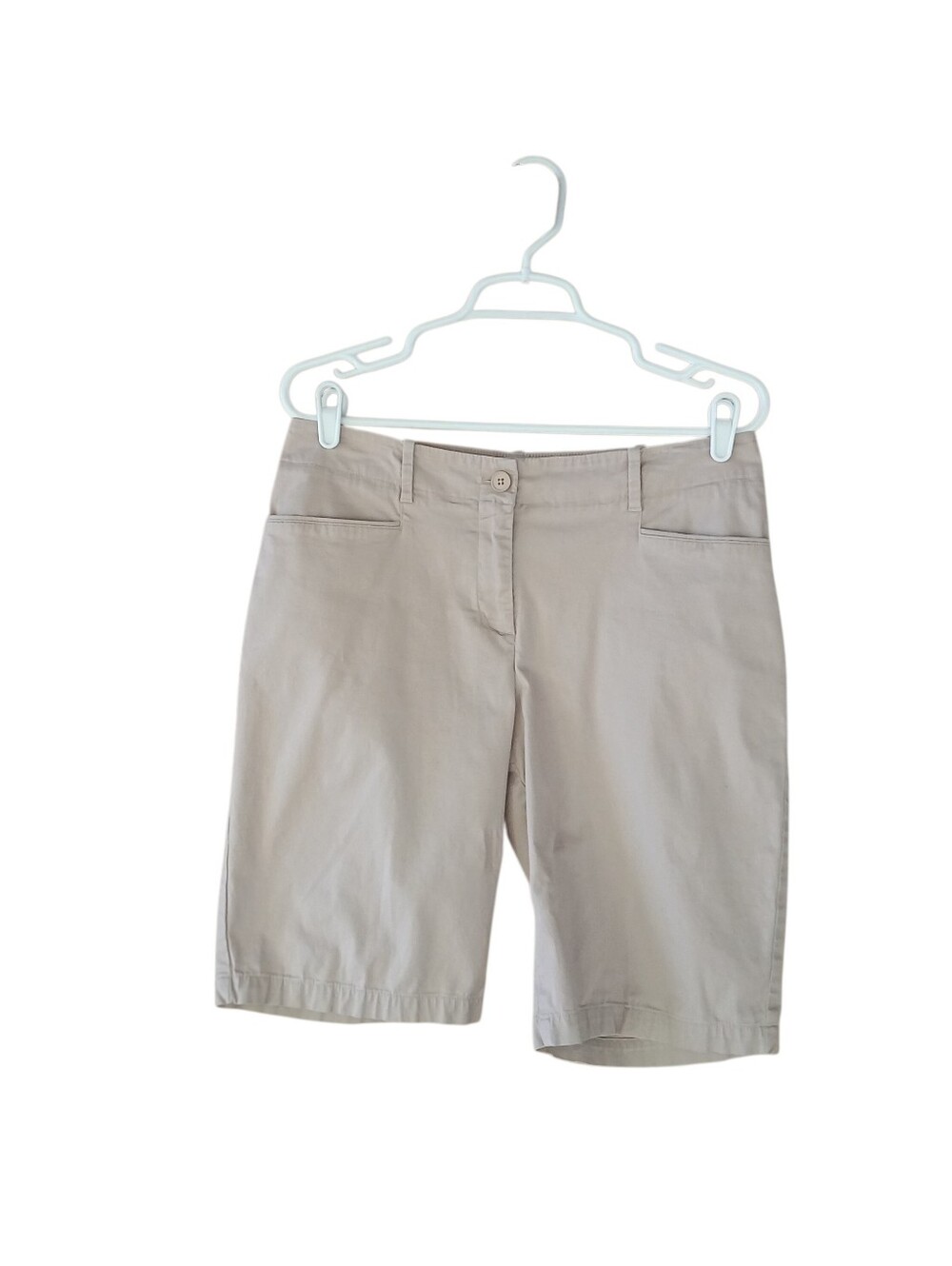 Talbots Tan Mid Rise 11" Bermuda Shorts Size 8